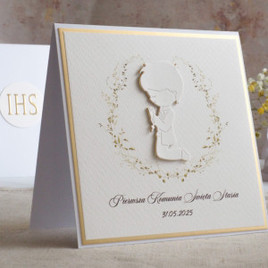 Kartka na komunię z ozdobną kopertą, 96-a