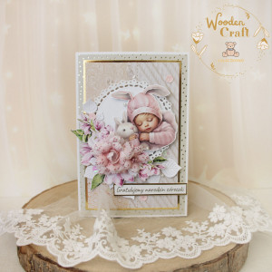 Kartka na narodziny dziecka, gratulacje "Magnolia3"GOTOWA