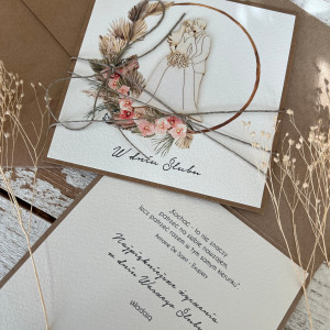 Kartka na ślub boho z życzeniami