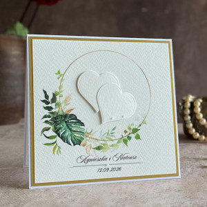 Kartka na ślub w ozdobnej kopercie, W 45
