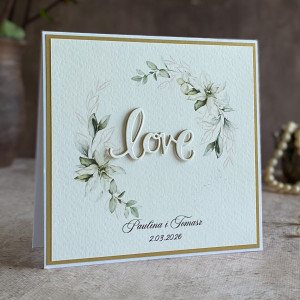 Kartka na ślub w ozdobnej kopercie, W 65