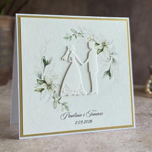 Kartka na ślub w ozdobnej kopercie, W 65a