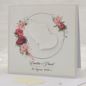 Kartka na ślub w ozdobnej kopercie W72