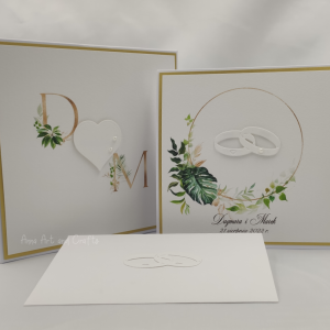 Kartka na ślub w pudełku z inicjałami, W 38A