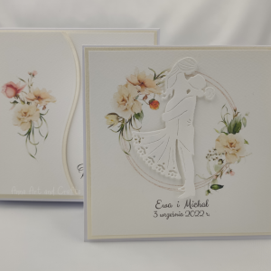 Kartka na ślub w pudełku z kopertą, W 28C