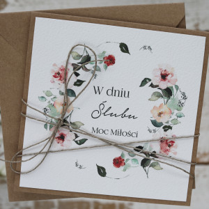 Kartka na ślub z życzeniami botanic KSZ-099