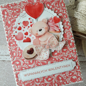 Kartka na walentynki „Wspaniałych Walentynek”