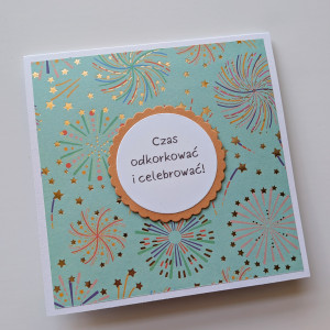 Kartka-niespodzianka z butelką szampana