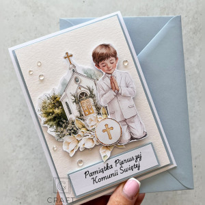 Kartka okolicznościowa ręcznie robiona – KOMUNIA ŚWIĘTA handmade 014
