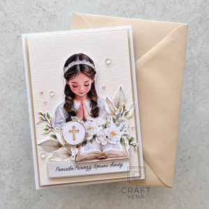 Kartka okolicznościowa ręcznie robiona – KOMUNIA ŚWIĘTA handmade 015