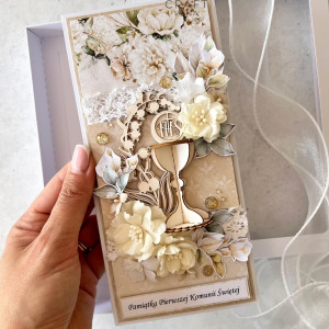 Kartka okolicznościowa ręcznie robiona – KOMUNIA ŚWIĘTA handmade 029