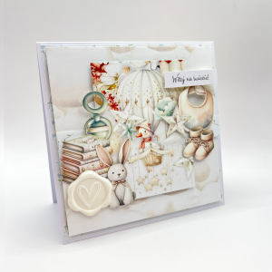 Kartka okolicznościowa ręcznie robiona – NARODZINY handmade 003