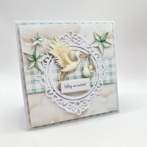 Kartka okolicznościowa ręcznie robiona – NARODZINY handmade 007