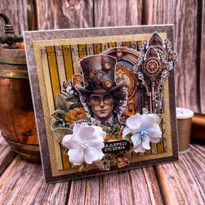 Kartka okolicznościowa w stylu steampunk- Strażnik Czasu