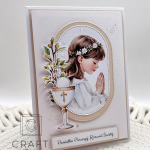 Kartka Pamiątka I Komunia Świętej dla dziewczynki 02