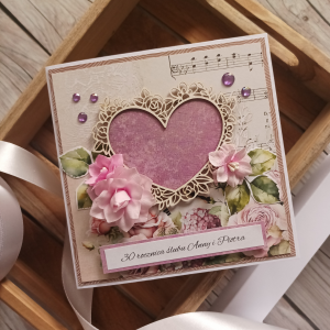 Kartka personalizowana rocznica ślubu, fioletowa
