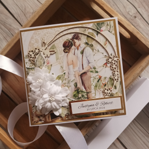 Kartka personalizowana, ślubna pamiątka w pudełku