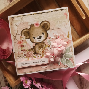 Kartka personalizowana, urodziny, roczek, różowa