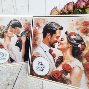Kartka premium ślubna | On & Ona