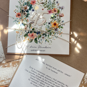 Kartka ręcznie robiona na 45 urodziny + piękne życzenia KU40-632