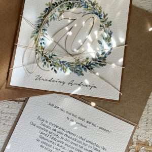 Kartka ręcznie robiona na 70 urodziny + piękne życzenia KU70-094