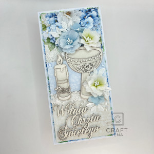 Kartka ręcznie robiona na Chrzest Święty z pudełkiem 03 | Craftvena