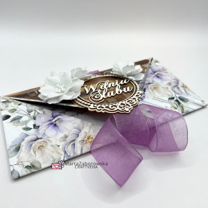 Kartka ręcznie robiona na Ślub 009, kopertówka | Craftvena