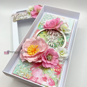 Kartka ręcznie robiona na Ślub z shakerem 008  | Craftvena