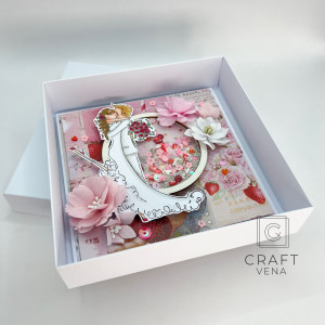 Kartka ręcznie robiona na Ślub z shakerem i złoceniem 004  | Craftvena