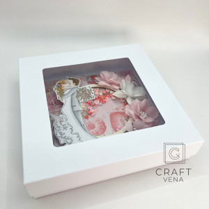 Kartka ręcznie robiona na Ślub z shakerem i złoceniem 007  | Craftvena