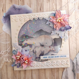 Kartka shaker z misiami polarnymi