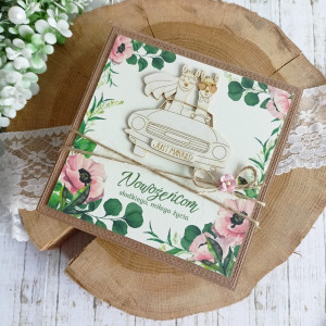 Kartka ślubna Boho z Alpakami