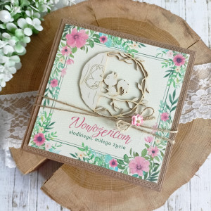 Kartka ślubna Boho z Wiewiórkami