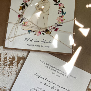 Kartka ślubna boho z życzeniami 4766