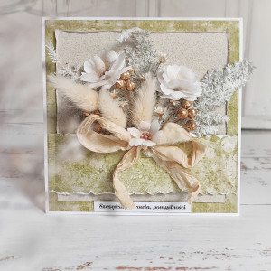 Kartka ślubna bukiet kwiatów