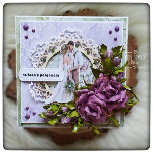 Kartka ślubna fiolety #2