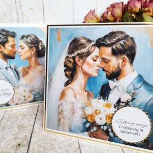 Kartka ślubna premium | Cudownej parze z najlepszymi życzeniami