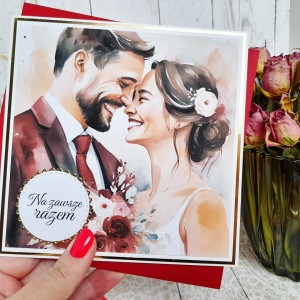 Kartka ślubna premium elegancka | Na zawsze razem