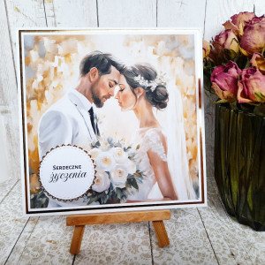 Kartka ślubna premium | Serdeczne życzenia