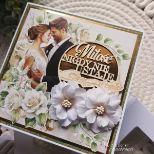 Kartka ślubna w pudełku, miłość nigdy nie ustaje, pamiątka ślub, s8