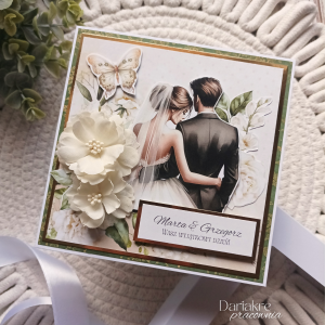 Kartka ślubna w pudełku, personalizowana pamiątka na ślub, s15