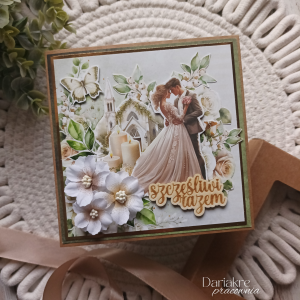 Kartka ślubna w pudełku, szczęśliwi razem, pamiątka na ślub, s14
