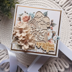 Kartka ślubna w pudełku, szczęśliwi razem, pamiątka na ślub, s6