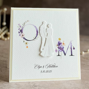 Kartka ślubna z inicjałami Młodej Pary, WP 53a