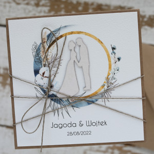 Kartka ślubna z personalizacją blue