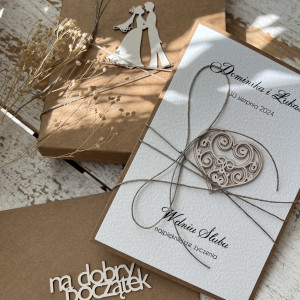 Kartka ślubna z personalizacją z pudełkiem życzenia KSPU-097