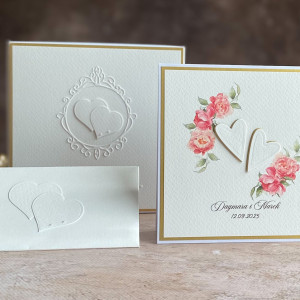 Kartka ślubna z pudełkiem i kopertą, WA26B