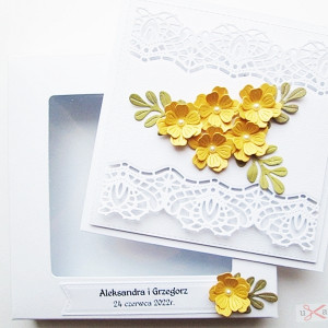 Kartka Ślubna z żółtymi kwiatami #1