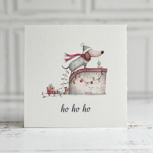 Kartka świąteczna z jamnikiem 01