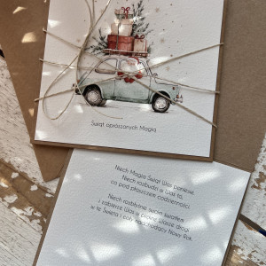 Kartka świąteczna z Mikołajem z życzeniami